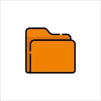 An orange folder icon on a white background vector
