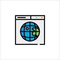 A washing machine with a globe inside vector