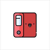 A red folder with a smiley face on it vector