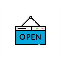Open sign icon illustration vector