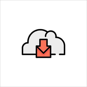 Cloud icon with an arrow pointing to the cloud vector