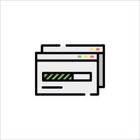 A web page icon with a green line vector
