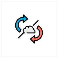 A cloud and a cloud icon with arrows vector