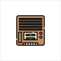 An icon of a cassette player on a white background vector
