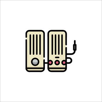 un computadora con dos monitores y un teclado vector