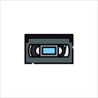An old cassette icon on a white background vector