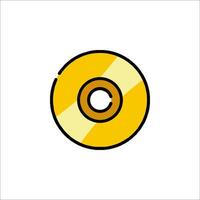 A yellow disk icon on a white background vector