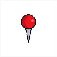 A red pin on a white background vector