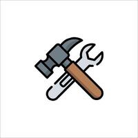 A hammer and wrenches icon on a white background vector