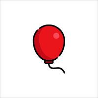 A red balloon with a black line drawn on it vector
