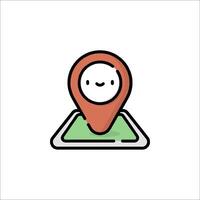 A location marker with a smiley face on it vector