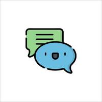 A cartoon speech bubble with a smiley face vector