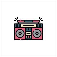 A colorful icon of a boombox on a white background vector