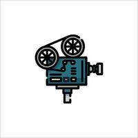 A movie camera icon on a white background vector
