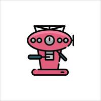 A pink coffee machine icon on a white background vector