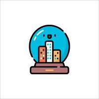 A snow globe with a city inside vector
