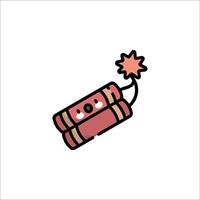 A bomb icon with a red star on it vector