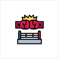 A boxing ring with a crown on top of it vector
