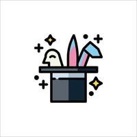 A magician hat with a rabbit and a knife inside vector