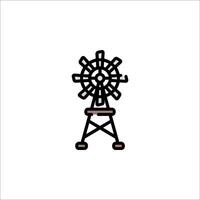 A black and white drawing of a windmill vector