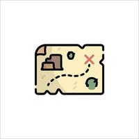 A treasure map icon on a white background vector