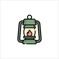 A green lantern with a flame inside it vector
