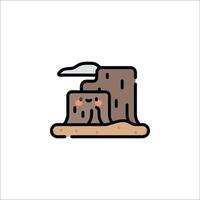 A cartoon mountain with a face on it vector