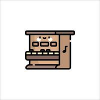 A piano icon with a note on it vector