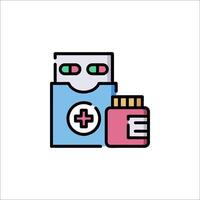 A medical device and a pill bottle icon vector