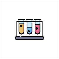A test tube with three different colors in it vector
