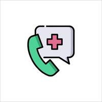A phone call icon with a cross on it vector