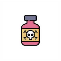 A bottle with a skull and bones inside vector