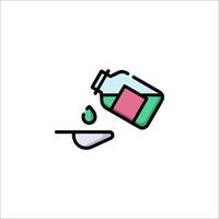 A bottle of liquid being poured into a bowl vector