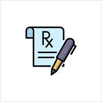 A pen and paper with a prescription on it vector
