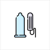 A condom and a tube on a white background vector