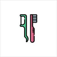 A toothbrush and toothpaste icon on a white background vector