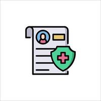 A medical document with a shield icon vector