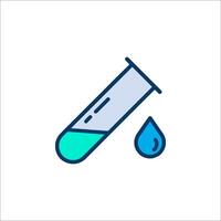 A test tube with a drop of liquid and a test tube vector