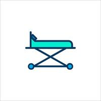 A hospital bed with wheels and a bed on it vector