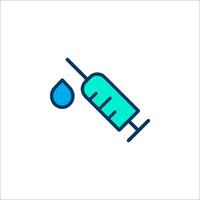 A syringe with a drop of blood on it vector