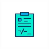 A clipboard with a medical note on it vector