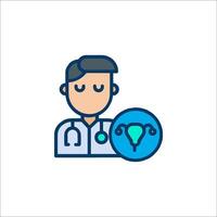 A doctor holding a woman's uterus icon vector