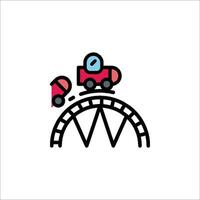 A train is going down a track on a white background vector