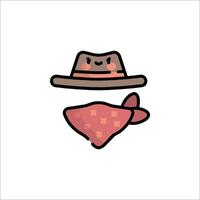A hat and a fish are shown in a cartoon style vector