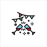 A colorful icon of two glasses of wine vector