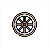 A wheel icon in a flat style vector