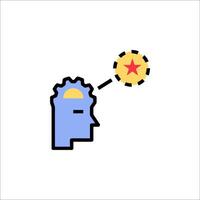 A person with a star on their head and a brain vector