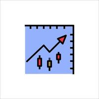 An icon of a chart with arrows and a red arrow vector