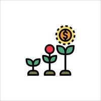 A plant with a dollar sign growing out of it vector