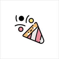 A colorful ice cream cone with a smiley face on it vector